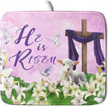 Giwawa Easter Purple Dish Drying Mat, He is Risen Cross Lamb Floral Dish by Giwawa