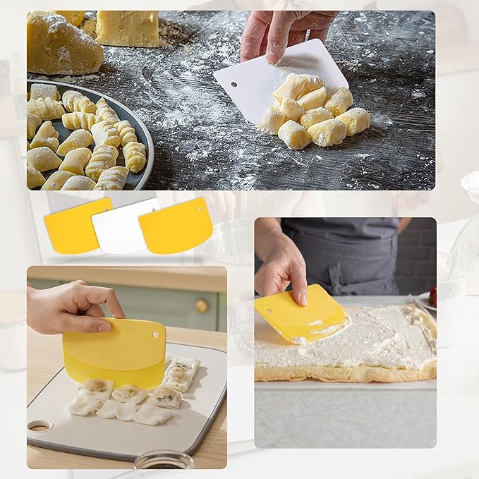 5 Pcs Bench Scraper, Bench Scraper Kitchen 2 Pcs Stainless Steel Dough Scraper - Image 6