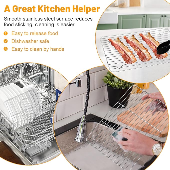 TeamFar Cooling Rack, 11.7” x 9” Stainless Steel Wire Baking Rack - Image 6