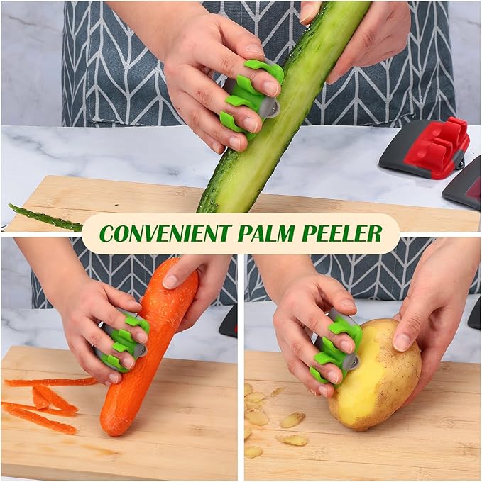 Mudder 4 Pieces Finger Grip Vegetable Fruit Peelers - Image 3