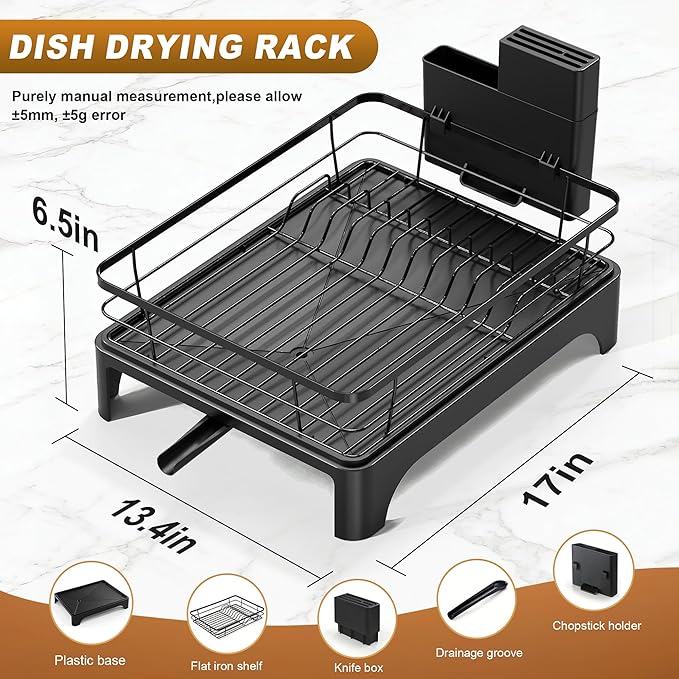 Dish Drying Rack for Kitchen Counter, Dish Rack, Dish Drainer for Kitchen - Image 2