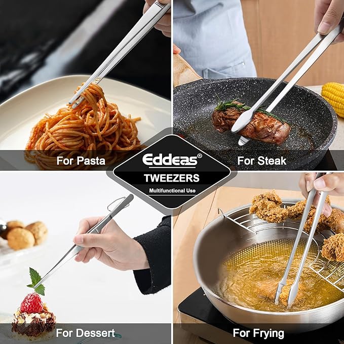 Eddeas Kitchen Tweezers Tongs, Cooking Tweezers Stainless Steel - Image 6