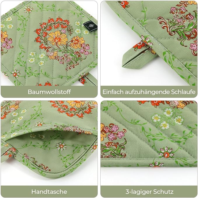 BONTHEE Pot Holders for Kitchen Heat Resistant Hot Pads for Countertops Oven - Image 5