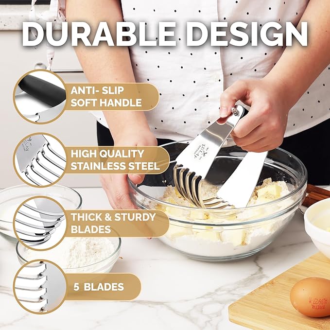 Zulay Kitchen Large 4-Inch Dough Blender Top Professional - Image 4