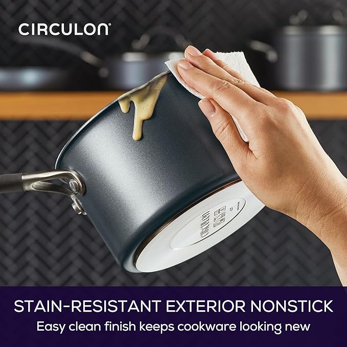 Circulon A1 Series w/ScratchDefense Nonstick Induction Straining 2qt SaucePan - Image 6