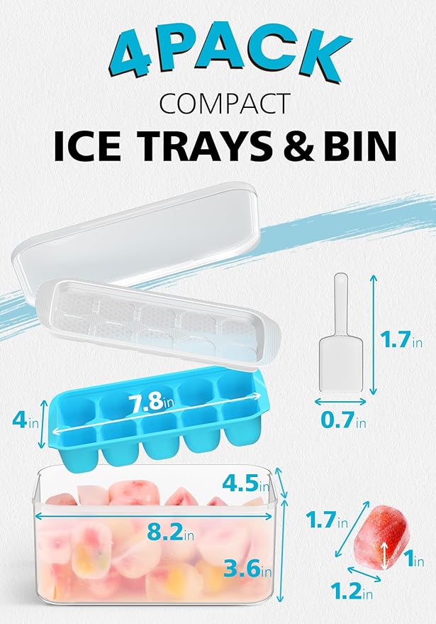 DOQAUS Ice Cube Tray with Lid and Bin - Image 6