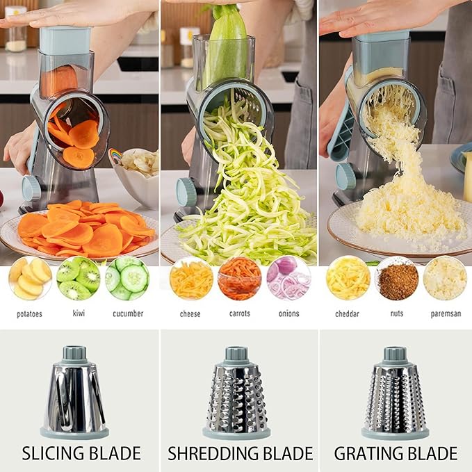 Cheese Grater Hand Crank Rotary Vegetables Shredder - Image 2
