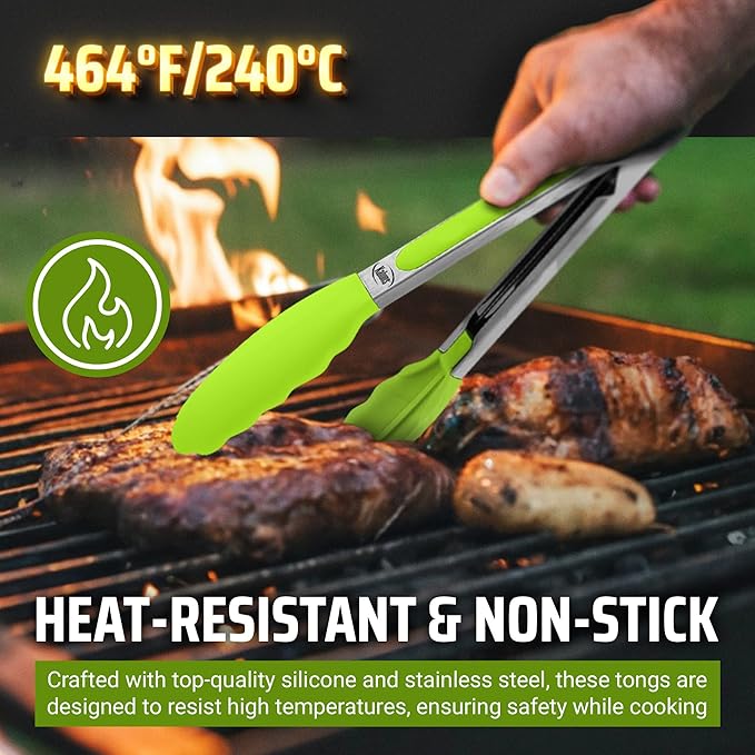 Kaluns Kitchen Tongs for Cooking Grilling Set of 4, BBQ Grill Tongs - Image 5