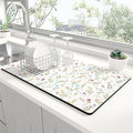 Rnivvi Dish Drying Mat for Kitchen Counter, 12 x 19" Cute Flower Theme Super by Rnivvi