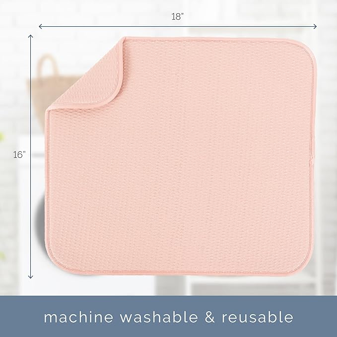 S&T INC. Dish Drying Mat, 16” x 18”, Absorbent Microfiber Kitchen Counter Mat - Image 7