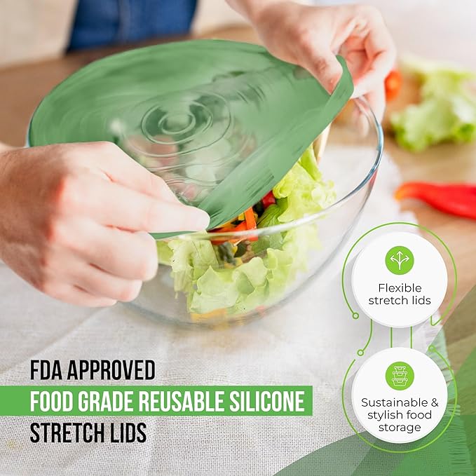 Reusable Silicone Stretch Lids for Food Storage in Fridge - Image 3