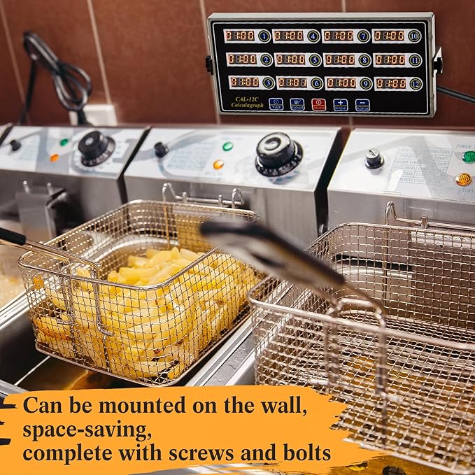 Relaxweex 1 Pack Commercial 12 Channel Digital Kitchen Timer, Wall Mount or - Image 6