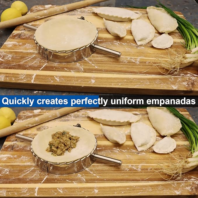 KAYCROWN 3.25 Inch Empanada Press, Stainless Steel Dumpling Maker Dough Cutter - Image 9