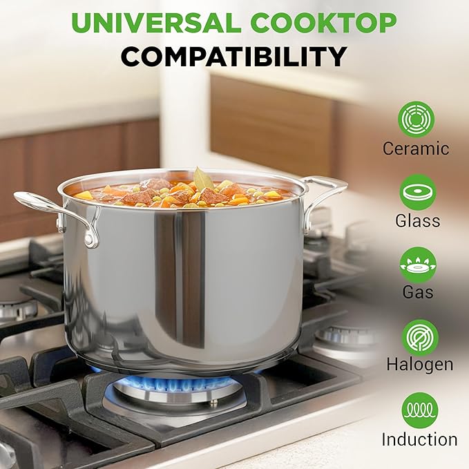 NutriChef 8-Quart Stainless Steel Stock Pot - Image 2