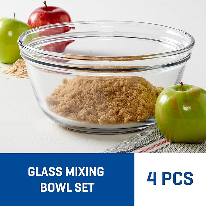 Anchor Hocking 4 Piece Glass Mixing Bowls Set – Durable, and Dishwasher Safe – - Image 2