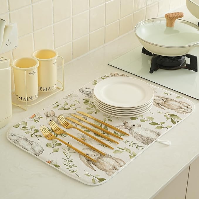 Spring Dish Drying Mat 18x24 Inches - Image 3