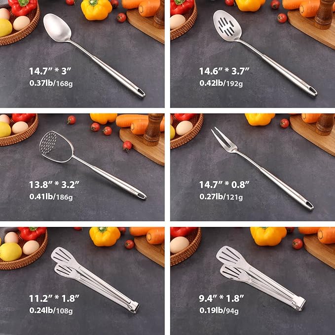 18/10 Stainless Steel Kitchen Utensils Set - Image 2
