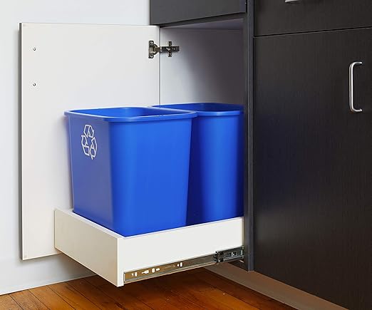 United Solutions 7 Gallon / 28 Quart Space Saving Recycling Bin, Fits Under - Image 4