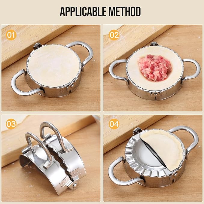 Stainless Steel Dumpling Ravioli Maker Press, 2 Pack Pierogi Mold - Image 5