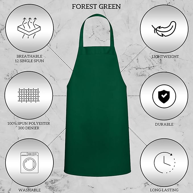 GREEN LIFESTYLE 12 Pack Professional Chef Apron – Grilling Aprons - Image 4