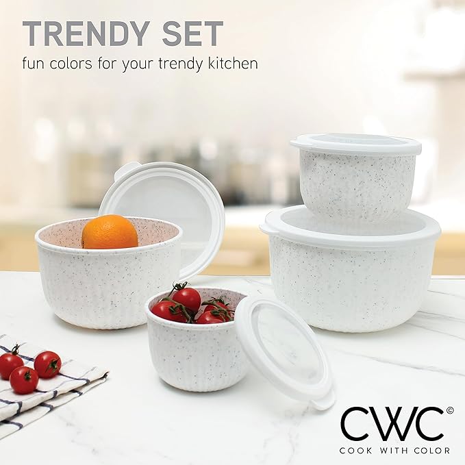 COOK WITH COLOR Prep Bowls with Lids- Wide and Deep Nesting Plastic Small - Image 2