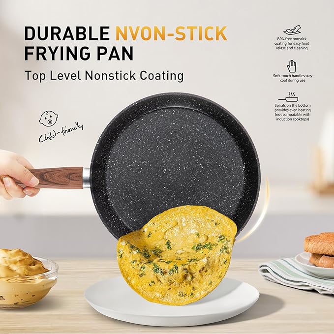DishDelight 17 Piece Pots and Pans Set Non Stick, Nonstick Induction Granite - Image 3
