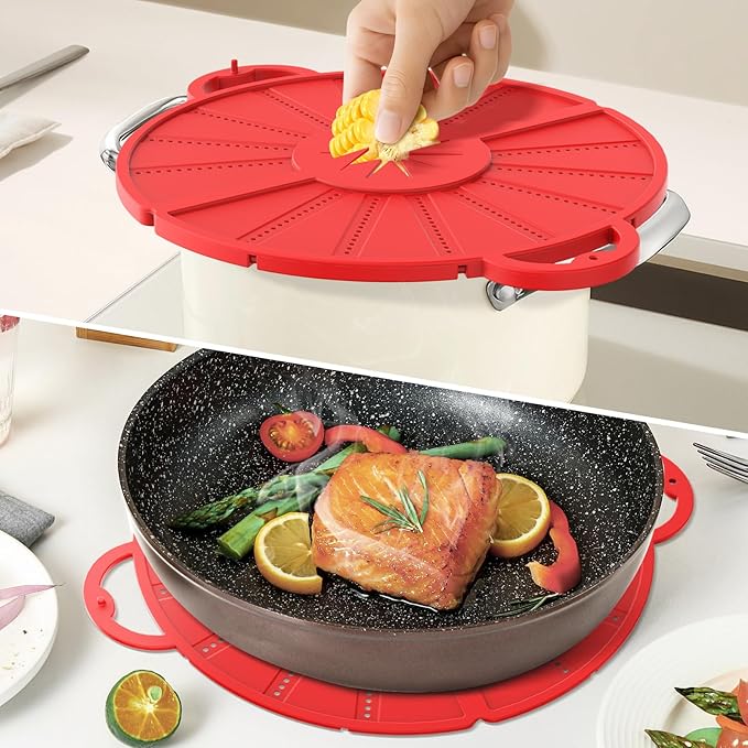 Silicone Splatter Screen for Frying Pan, Foldable Splash Guard, Heat-Resistant - Image 8