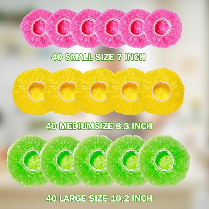 Mwellewm Plastic Bowl Covers Elastic Reusable Food Storage Stretch Saran Wrap - Image 4