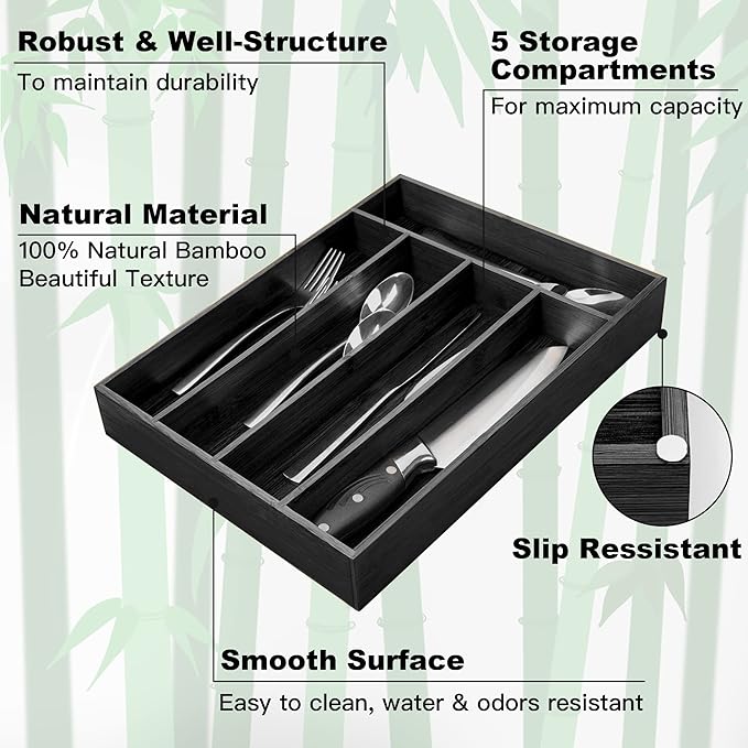 Besilord Bamboo Silverware Holder - Image 3