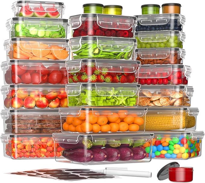 KEMETHY 50-Piece Food Storage Containers by KEMETHYFocusesonCreatingEfficientStorageProductswithQualityMaterials