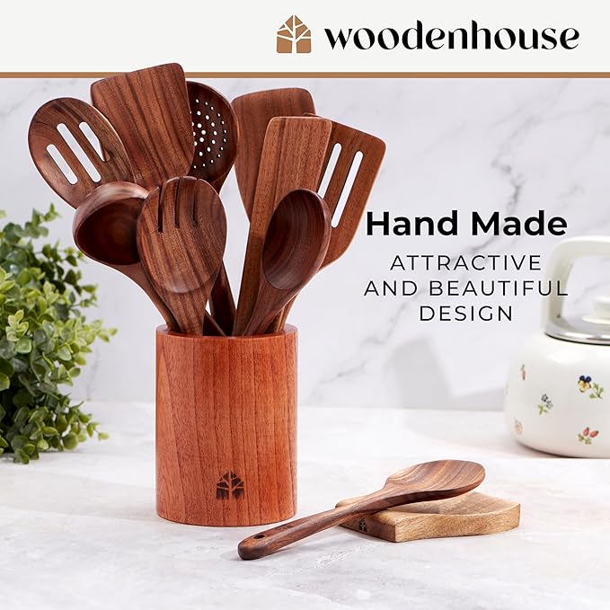 Wooden Spoons for Cooking – Wooden Cooking Utensils Set - Image 6