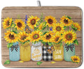 Sunflower Dish Drying Mat for Kitchen 18x24 Inch Counter Rustic Vintage Floral by Kwlegh