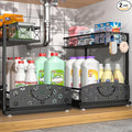 Sevenblue 2 Packs Under Sink Organizer, Height Adjustable 2 Tier Under Kitchen by Sevenblue