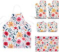 6 Pcs Kitchen Stuff Accessories, Kitchen Oven Mitts and Pot Holders Sets by Qchengsan