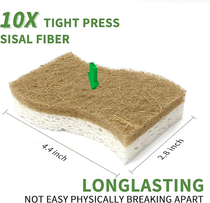 16 Pack Biodegradable Natural Kitchen Sponge - Image 5