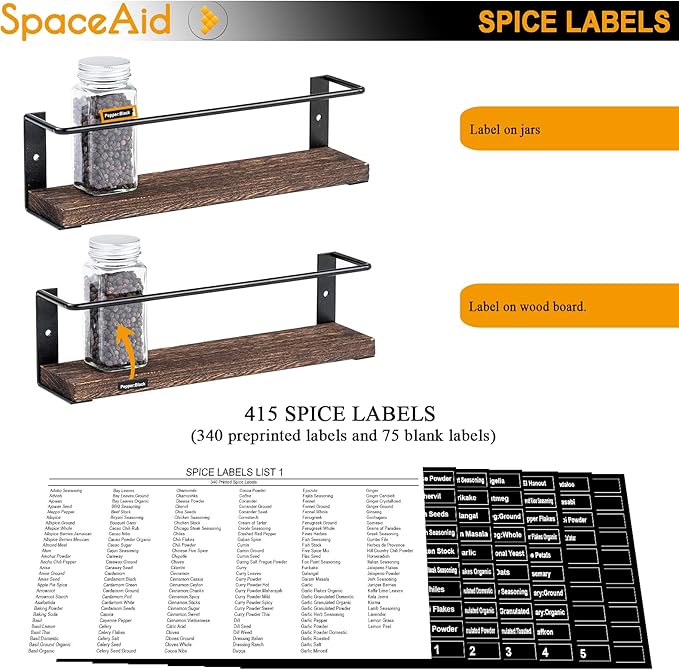 SpaceAid Spice Rack Organizer for Cabinet Door or Wall Mount - Image 5