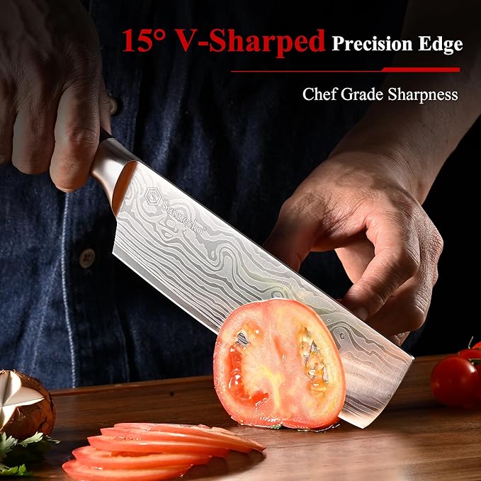 Sunnecko Japanese Nakiri Knife 7 Inch - Image 2