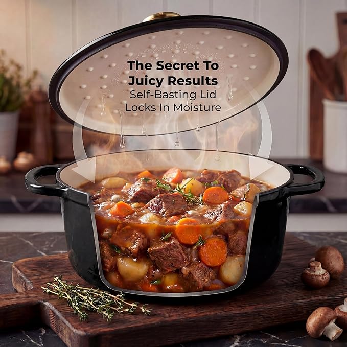 Zulay Kitchen 5 Quart Enameled Cast Iron Dutch Oven Pot - Image 4