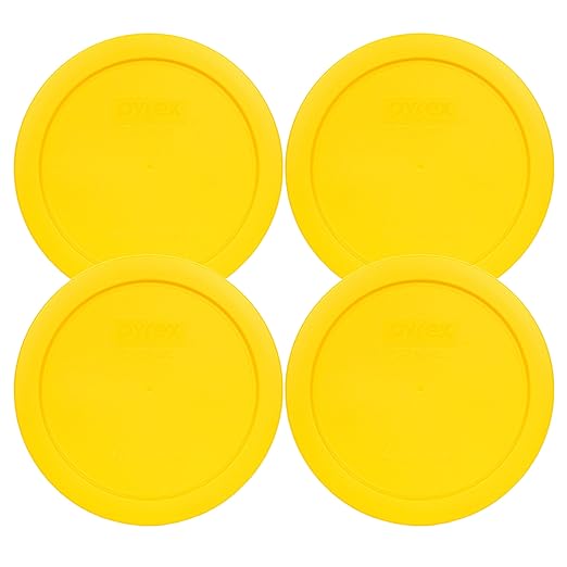 Pyrex 7201-PC 4 Cup Meyer Lemon Yellow Food Storage Replacement Lids by Pyrex
