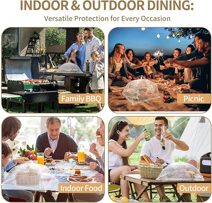 NEPAK 6 Large and Tall Food Covers, Pop-up Mesh Food Covers Nets - Image 6
