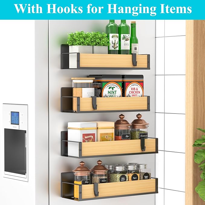 HuggieGems 4 Pack Magnetic Spice Storage Rack Organizer - Image 2