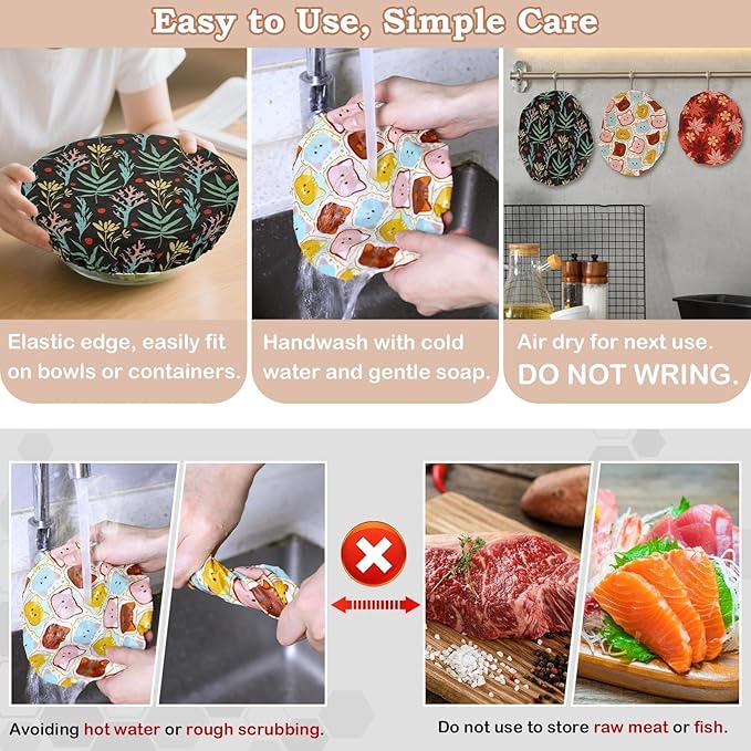5-Size Reusable Beeswax Bowl Covers - Image 6