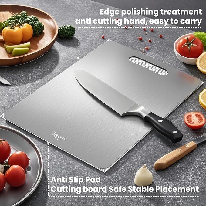 Titanium Cutting Board Set of 3, 100% Pure Titanium Food Grade Kitchen Chopping - Image 5