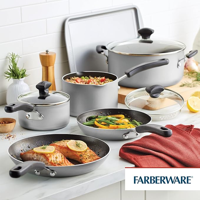 Farberware Cookstart DiamondMax Nonstick Cookware/Pots and Pans Set, Dishwasher - Image 8