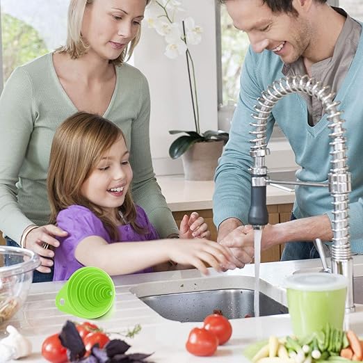 Funnels for Kitchen Use, Food Grade Silicone Collapsible Kitchen Funnel - Image 4