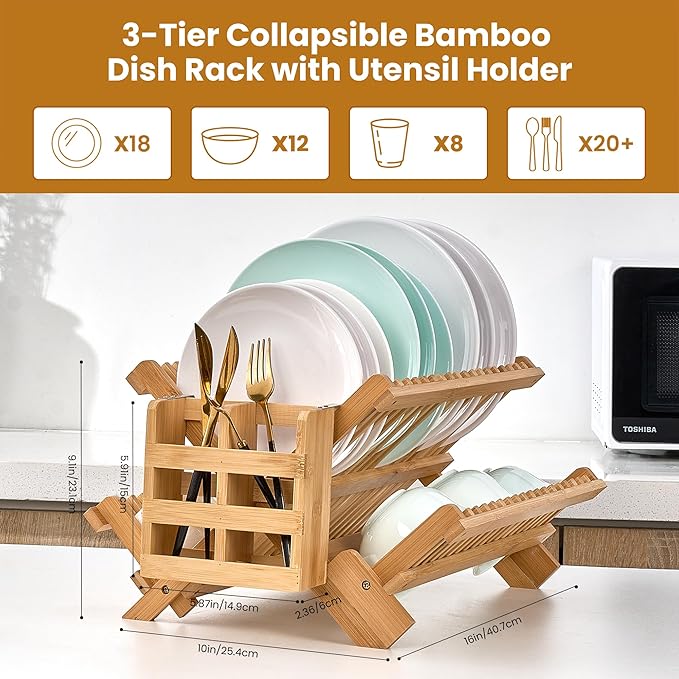 NOVAYEAH Bmaboo Dish Drying Rack - Image 3