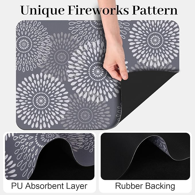 LuxStep Dish Drying Mat Super Absorbent Kitchen Counter Mat Rubber Backing - Image 6