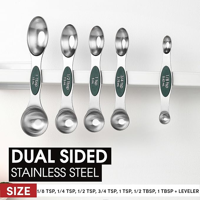 Spring Chef Stainless Steel Magnetic Measuring Spoons Set of 8 - Image 3
