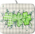 Giwawa Patrick Dish Drying Mat for Kitchen Green Clovers Grey Buffalo Plaids by Giwawa