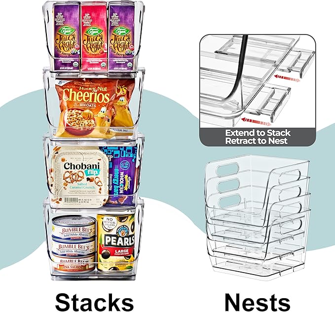 Sorbus Stackable Storage Bins Open Front, Pantry Bins - Image 5